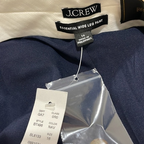J.Crew NWT wide leg essential pant in Italian city wool Blend dark navy BT496 - Picture 2 of 9